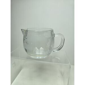 Vintage 1970s Nestle Nescafe Etched Glass World Globe Creamer